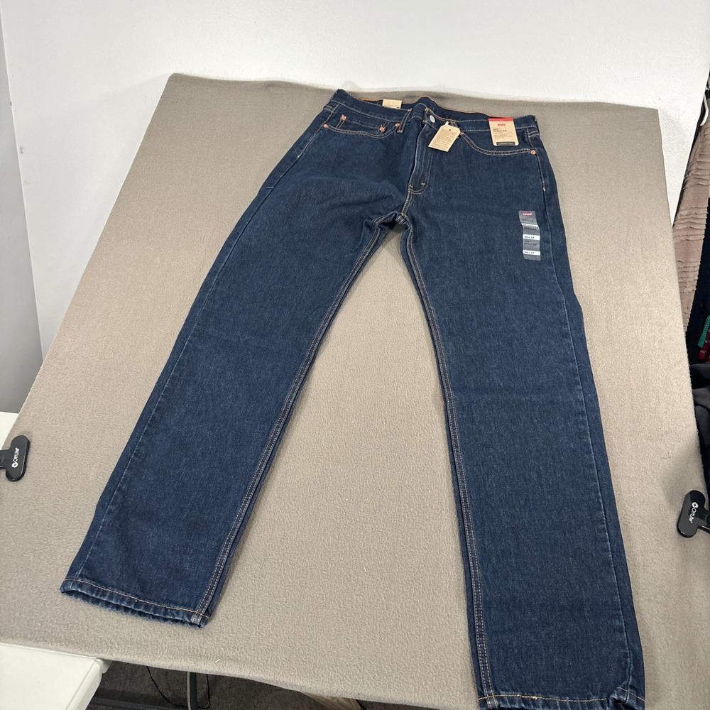 Levis 505 Regular Fit Jeans Mens Size 36x34 Dark Indigo Straight Leg 00505-0216